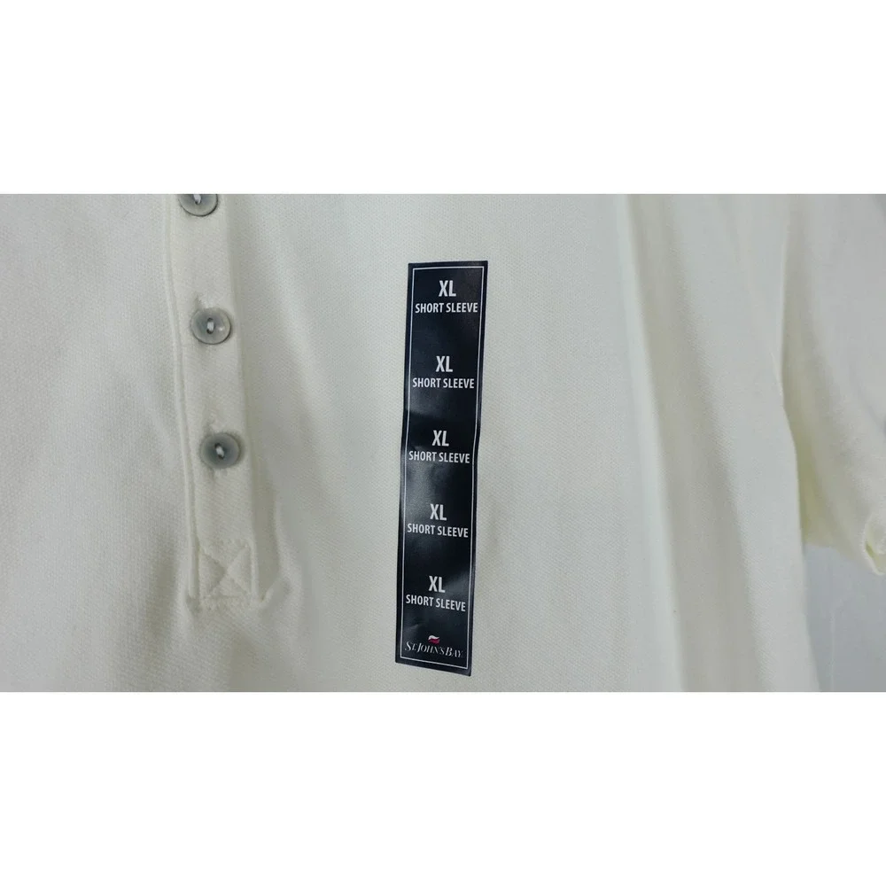 ST. JOHN'S BAY Men's Xlarge  White Polo‎ Shirt